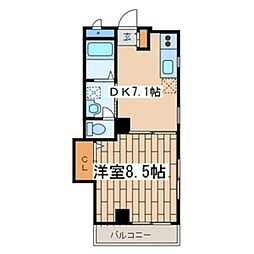 ルミエール 1DKの間取図画像
