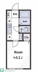 横浜市南区庚台アパート 1Kの間取図画像