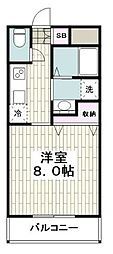 プルミエール 1Kの間取図画像
