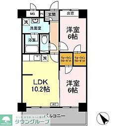 ハートヒルズ上大岡 2LDKの間取図画像