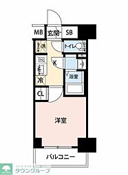 Genovia阪東橋2スカイガーデン 1Kの間取図画像