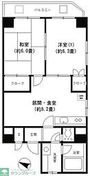 ピュアハイム本田 2DKの間取図画像