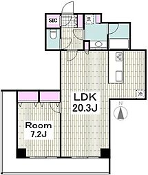 OceanTower 1LDKの間取図画像