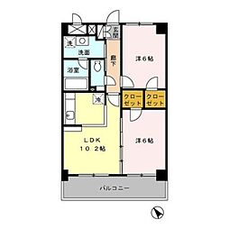 ハートヒルズ上大岡 2LDKの間取図画像