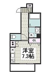 サニールチル杉田 ワンルームの間取図画像