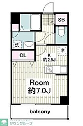 LOC'Sヨコハマベイサイド 1Kの間取図画像