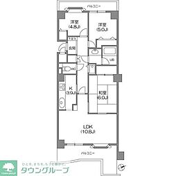 磯子台スカイマンション 3LDKの間取図画像