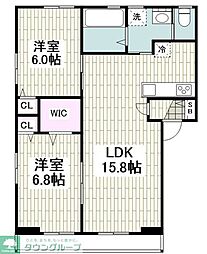 メゾン・ド・ソレイユ 2LDKの間取図画像
