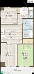 グランドシャトーレ 3DKの間取図画像