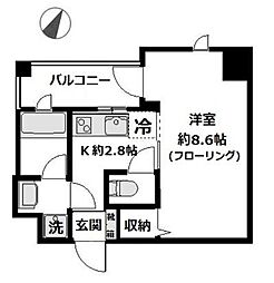 ロイジェント磯子 1Kの間取図画像
