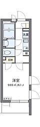 クレイノラメゾン根岸 1Kの間取図画像