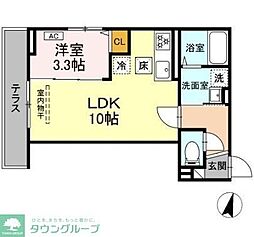 D-Paina港南 1LDKの間取図画像