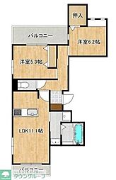 PORTALE横濱港南台 2LDKの間取図画像