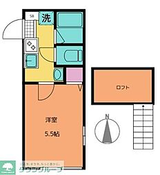 AXIS SUGITA ワンルームの間取図画像