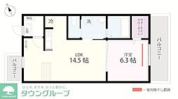 QUIETCRAB HOUSE TOGETHER 港南中央 1LDKの間取図画像
