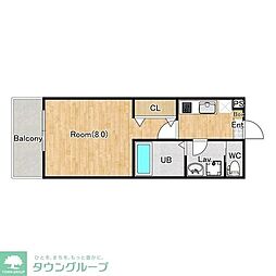 JR埼京線 中浦和駅 徒歩13分の賃貸アパート 1階1Kの間取り