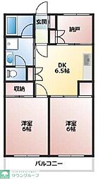 ハイツニューエイト 2DKの間取図画像