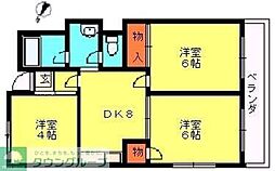 ドムス・ケーブ 3DKの間取図画像
