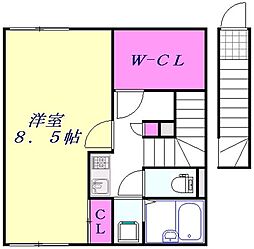 レオネクストおおなり 1Kの間取図画像