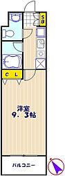 レジェンドA 1Kの間取図画像