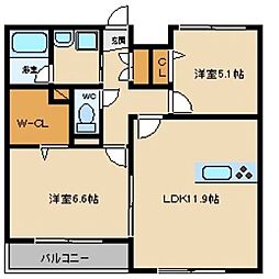 テグレネーロ 2LDKの間取図画像