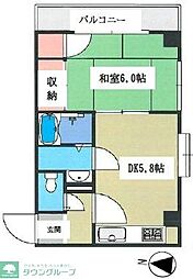 ブラッケンハウス 1DKの間取図画像