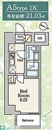蕨市中央4丁目マンション 1Kの間取図画像