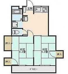 ハイツ森田 2DKの間取図画像