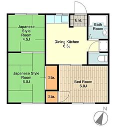 JR中央線 八王子駅 バス20分 甲の原下車 徒歩2分の賃貸アパート 1階3DKの間取り