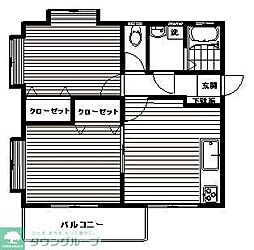 メゾン・ベルアーム 2LDKの間取図画像