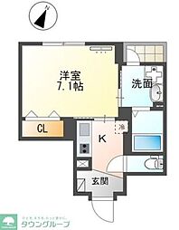 ボス　バレーヒル 4階1Kの間取り