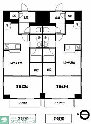 グランツアベニュー立川錦町 2階1LDKの間取り
