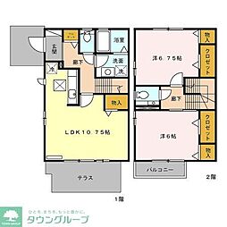 プラムツリー 2階2LDKの間取り