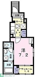 ブリュームII 1Kの間取図画像