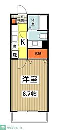 サァラ多摩平 1Kの間取図画像
