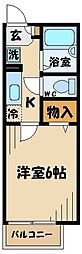 サンコーポ 1Kの間取図画像