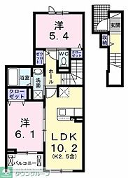 リッツハウス 2LDKの間取図画像
