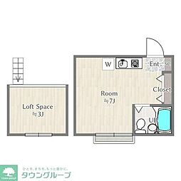 スカイビュー本多 ワンルームの間取図画像