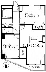 アビリアなごみ 2LDKの間取図画像