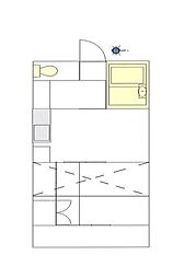 エル鷹の台1 1DKの間取図画像