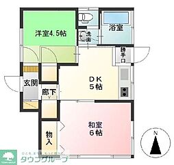 三和荘 2DKの間取図画像