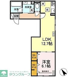 ディープレシャス立川高松町 1LDKの間取図画像