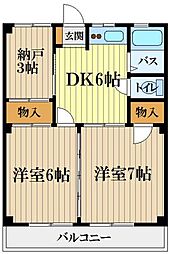 ドエル狭山 2SDKの間取図画像