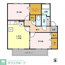 グリーンヴィレッジ 2LDKの間取図画像