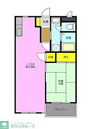 ジューンパレス 1LDKの間取図画像