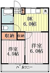 みどりマンション 2DKの間取図画像