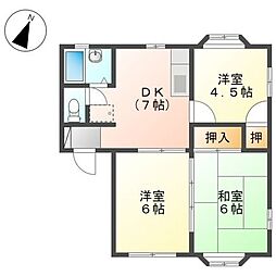 メゾンドプルニエB 3DKの間取図画像