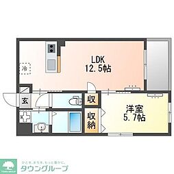 サンジュ(Sanju) 1LDKの間取図画像