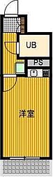 エスカイア100河辺第一 1Kの間取図画像