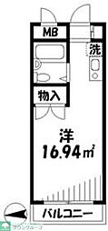 アメニティ92 ワンルームの間取図画像